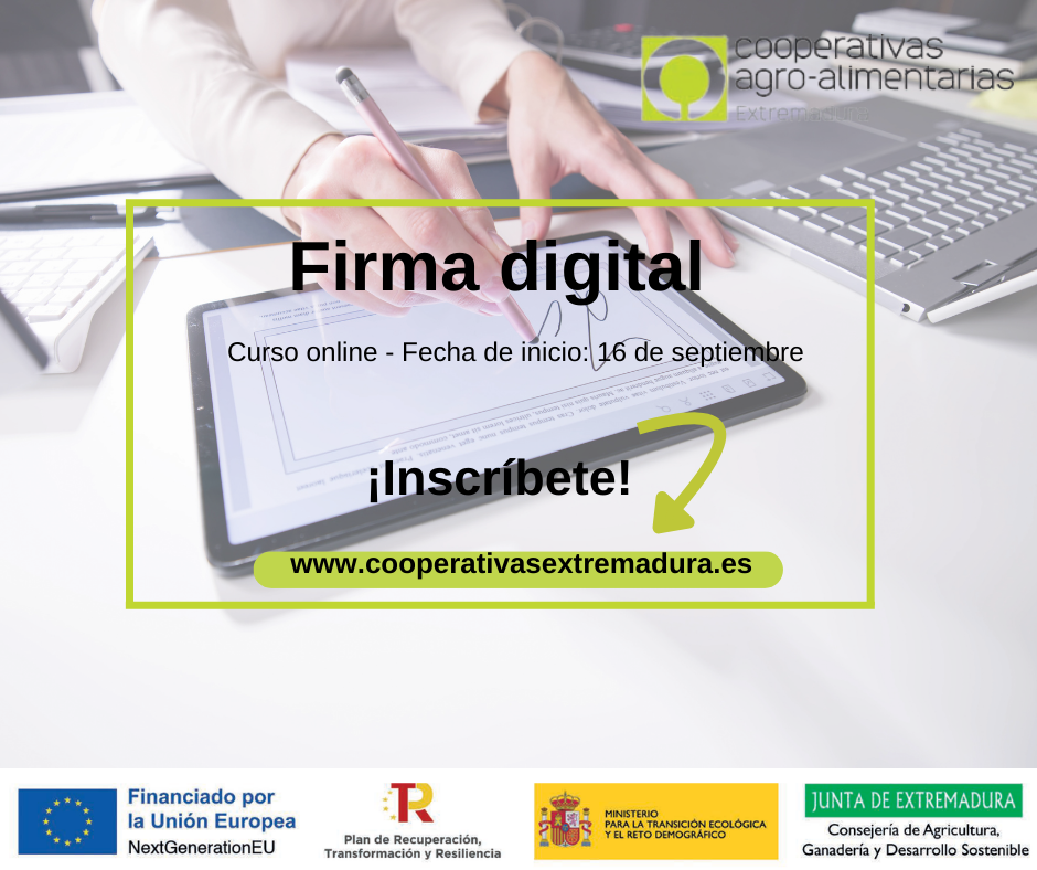 Curso online: uso de la firma digital en cooperativas agroalimentarias